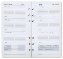 2016 six ring weekly monthly calendar planner inserts