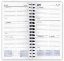 spiral bound 2016 3x6 calendar refill insert