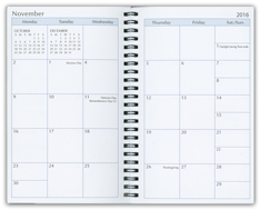 5x8 wirebound refill monthly pages