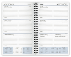 5x8 spiral bound weekly monthly calendar refill